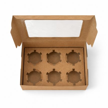 SEPARATION BOITE DE 6 CUPCAKES KRAFT  /1 Pcs
