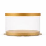 Boîte Gâteau Transparente Dorée – Image 3