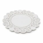 PAPIER DENTELLE ROND BLANC 14CM /100 Pcs