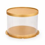 Boîte Ronde Transparente Dorée