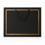 SAC SHOPPING NOIR/DORE 35X26X14CM /1 Pcs