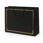 SAC SHOPPING NOIR/DORE 35X26X14CM /1 Pcs – Image 2