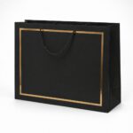 SAC SHOPPING NOIR/DORE 35X26X14CM /1 Pcs – Image 3